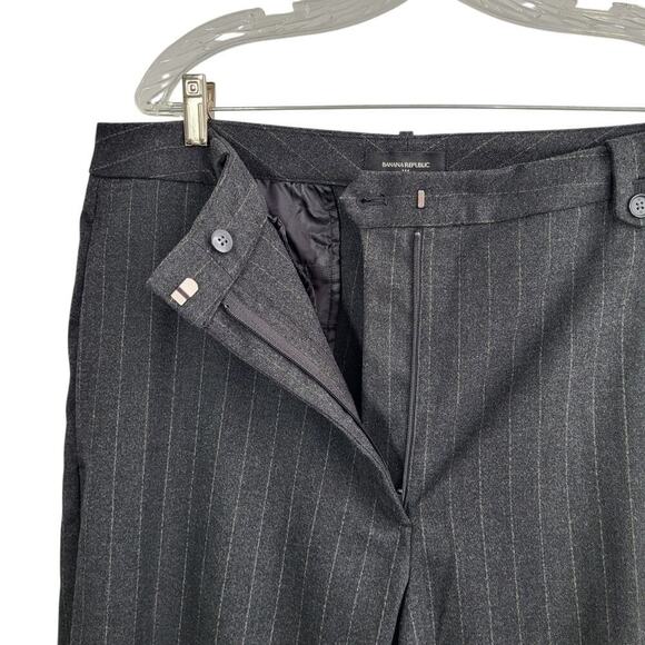 Banana Republic Brushed Flannel Straight Trouser Size 16 Gray Pinstripe Work NEW - Picture 3 of 13